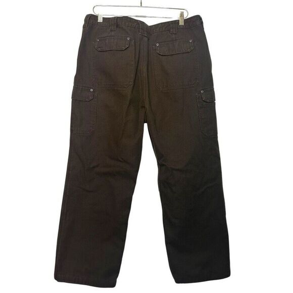 Duluth Trading Co Brown Fleece Lined Cargo‎ Utility Work Pants Women 18x29 - Picture 2 of 4